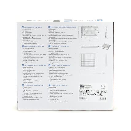 Aigostar - LED stmievateľný solárny reflektor LED/200W/3,2V IP65 20000 mAh + diaľkové ovládanie