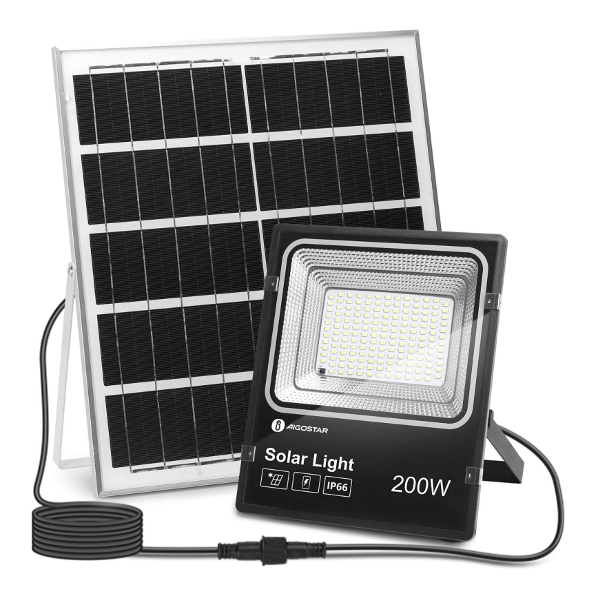 Aigostar - LED Stmievateľný solárny reflektor LED/200W/3,2V IP66 + diaľkové ovládanie