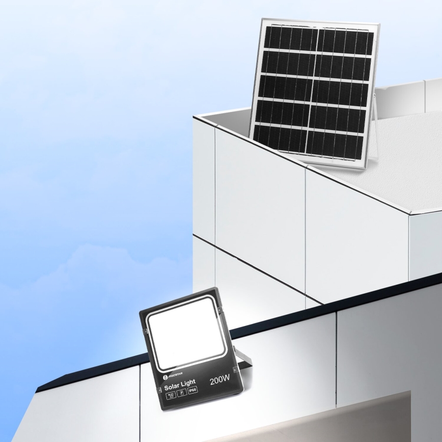 Aigostar - LED Stmievateľný solárny reflektor LED/200W/3,2V IP66 + diaľkové ovládanie