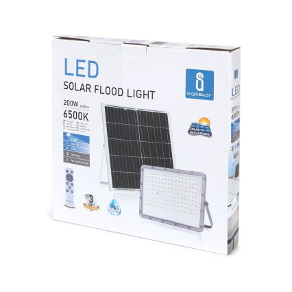 Aigostar - LED Stmievateľný solárny reflektor LED/200W/3,4V 20000 mAh IP65 + diaľkové ovládanie