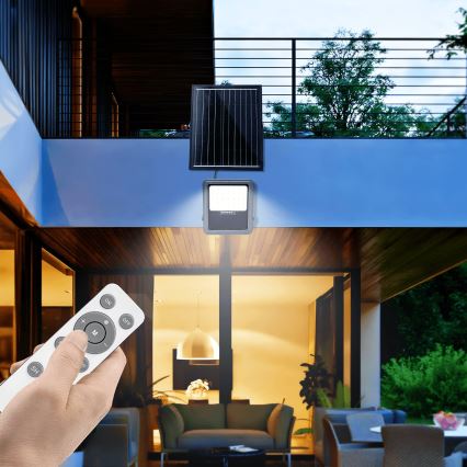 Aigostar - LED Stmievateľný solárny reflektor LED/200W/3,4V IP65 + diaľkové ovládanie