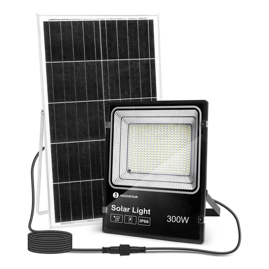 Aigostar - LED Stmievateľný solárny reflektor LED/300W/3,2V IP66 + diaľkové ovládanie