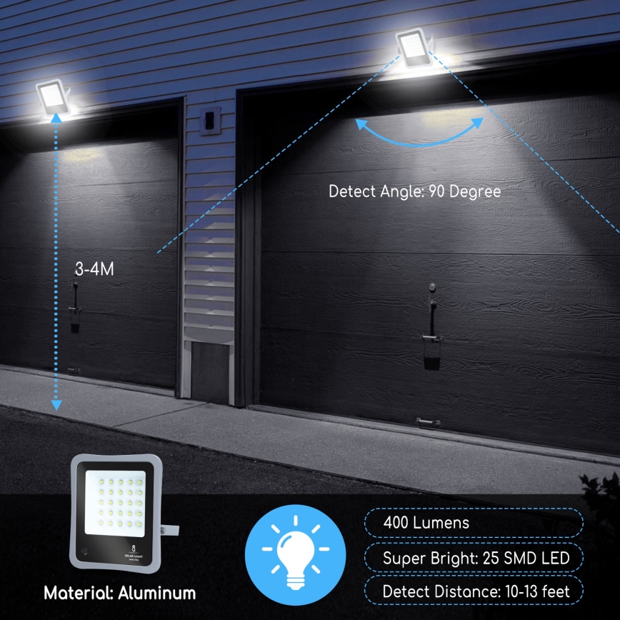 Aigostar - LED Stmievateľný solárny reflektor LED/30W/3,2V 20000 mAh IP67 + DO