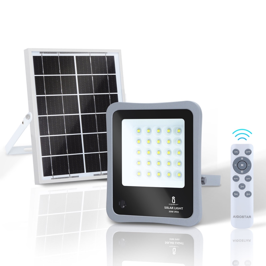 Aigostar - LED Stmievateľný solárny reflektor LED/30W/3,2V 20000 mAh IP67 + DO