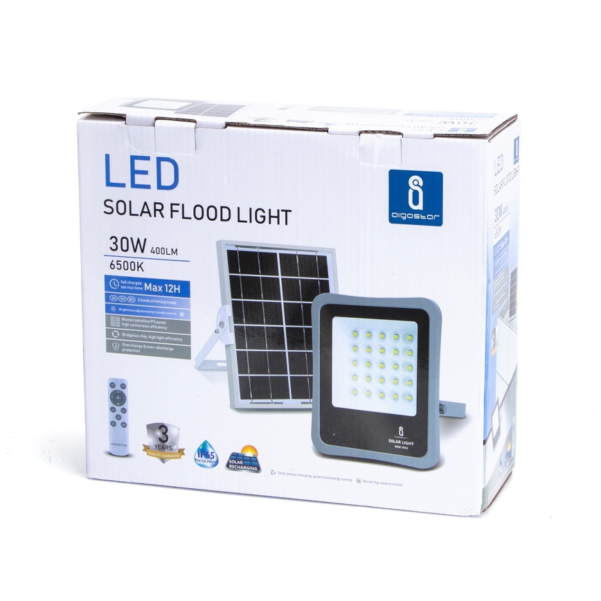 Aigostar - LED Stmievateľný solárny reflektor LED/30W/3,2V 20000 mAh IP67 + DO