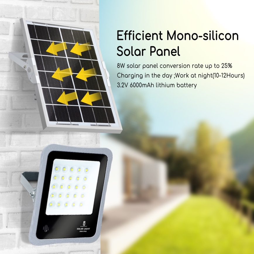 Aigostar - LED Stmievateľný solárny reflektor LED/50W/3,2V IP65 6000 mAh + DO