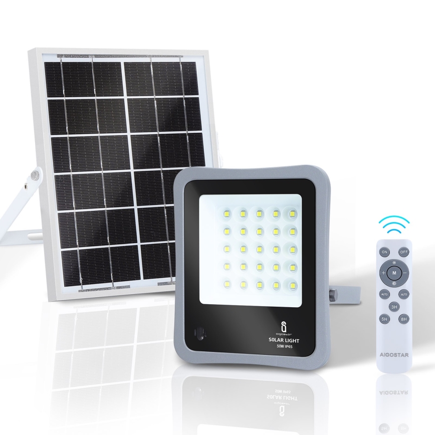 Aigostar - LED Stmievateľný solárny reflektor LED/50W/3,2V IP65 6000 mAh + DO