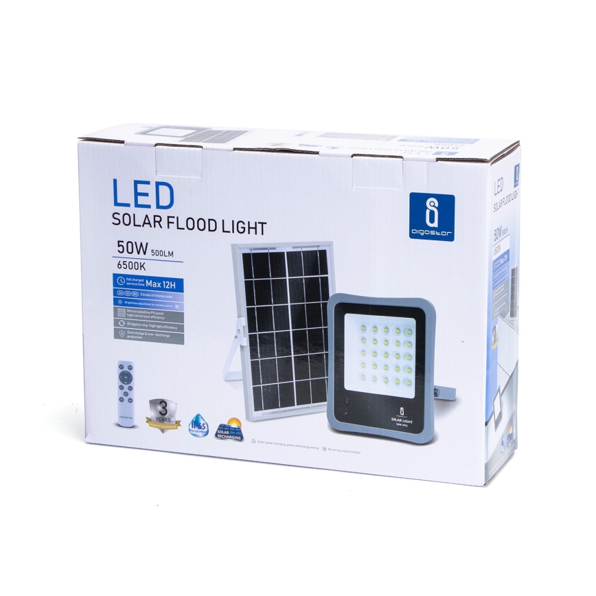 Aigostar - LED Stmievateľný solárny reflektor LED/50W/3,2V IP65 6000 mAh + DO