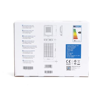 Aigostar - LED Stmievateľný solárny reflektor LED/50W/3,2V IP65 6000 mAh + DO