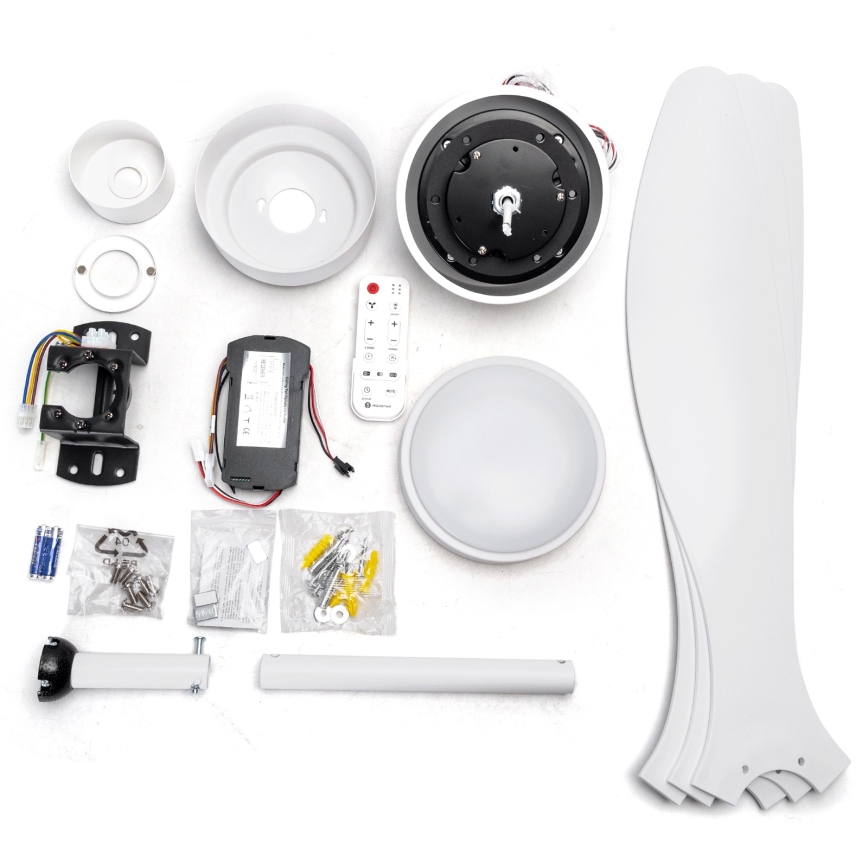 Aigostar - LED Stmievateľný stropný ventilátor LED/20W/230V 2700-6500K 132cm biela + diaľkové ovládanie