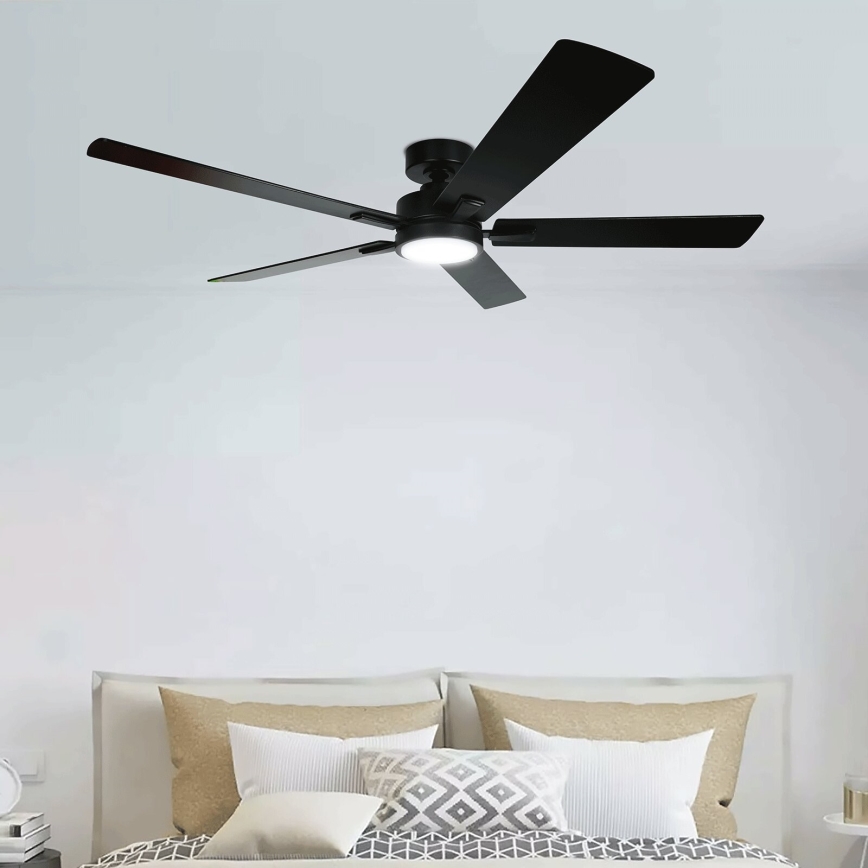 Aigostar - LED Stmievateľný stropný ventilátor LED/20W/230V 2700-6500K 132cm čierna + diaľkové ovládanie