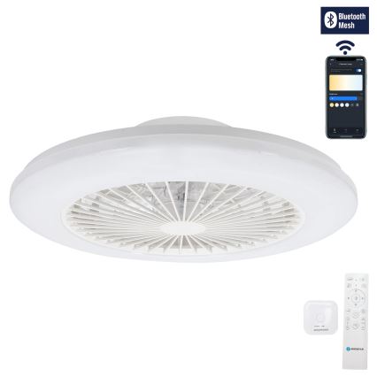 Aigostar - LED stmievateľné stropné svietidlo s ventilátorom LED/40W/230V 2700-6500K pr. 48,5 cm biela + diaľkové ovládanie