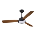 Aigostar - LED Stmievateľný stropný ventilátor LED/20W/230V 2700-6500K 132cm hnedá + diaľkové ovládanie