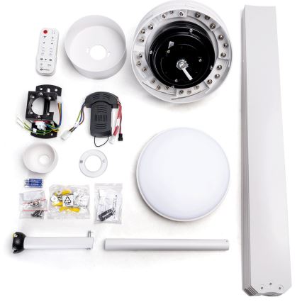 Aigostar - LED Stmievateľný stropný ventilátor LED/24W/230V 2700-6500K pr. 165 cm + diaľkové ovládanie biela