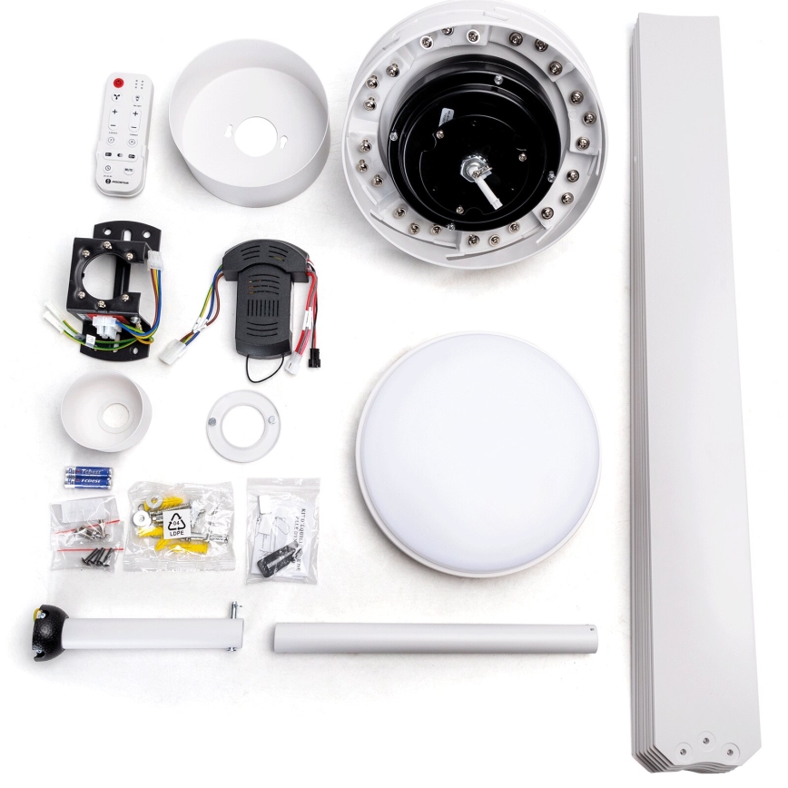 Aigostar - LED Stmievateľný stropný ventilátor LED/24W/230V 2700-6500K pr. 165 cm + diaľkové ovládanie biela