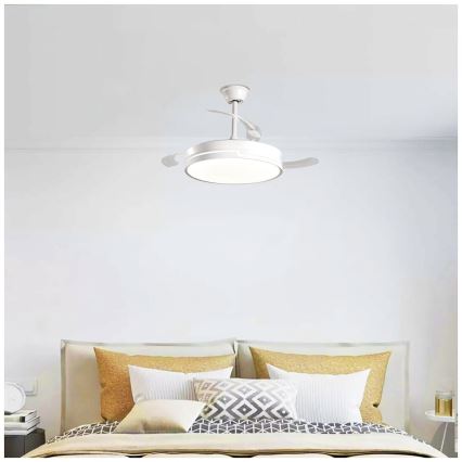 Aigostar - LED Stmievateľný stropný ventilátor LED/36W/230V 2700-6500K pr. 107 cm + diaľkové ovládanie biela