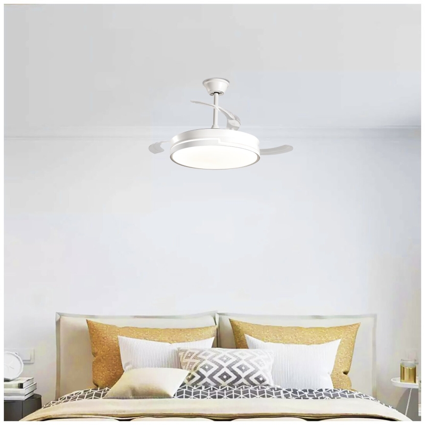 Aigostar - LED Stmievateľný stropný ventilátor LED/36W/230V 2700-6500K pr. 107 cm + diaľkové ovládanie biela