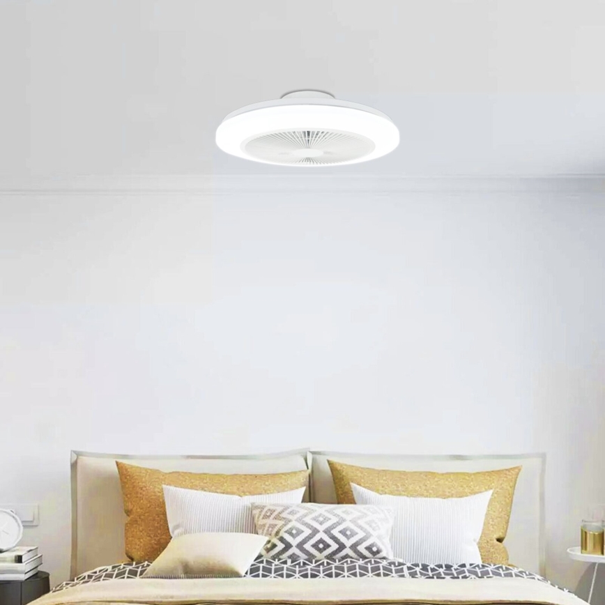 Aigostar - LED Stmievateľný stropný ventilátor LED/40W/230V 2700-6500K pr. 48 cm + diaľkové ovládanie biela