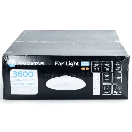 Aigostar - LED Stmievateľný stropný ventilátor LED/40W/230V 2700-6500K pr. 48 cm + diaľkové ovládanie biela