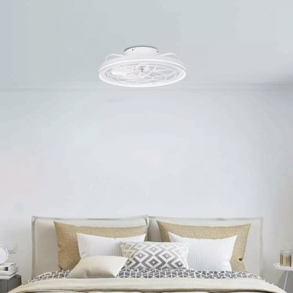 Aigostar - LED Stmievateľný stropný ventilátor LED/40W/230V 2700-6500K pr. 48 cm + diaľkové ovládanie biela