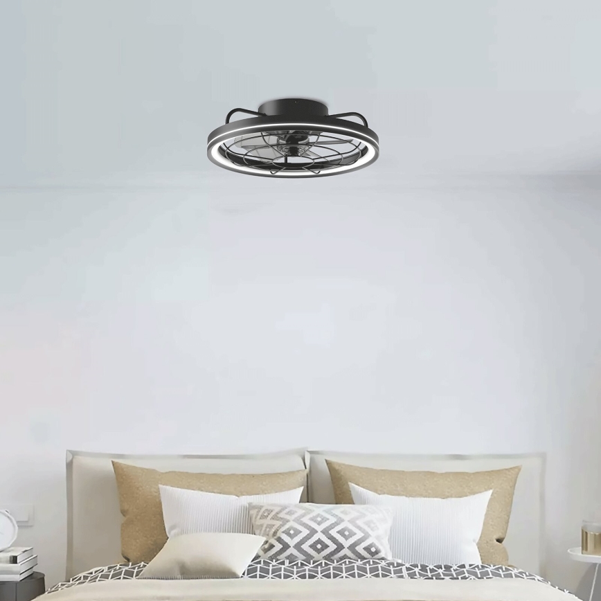 Aigostar - LED Stmievateľný stropný ventilátor LED/40W/230V 2700-6500K pr. 48 cm + diaľkové ovládanie čierna