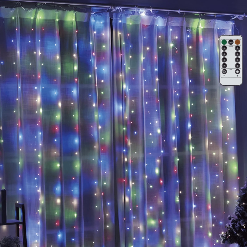 Aigostar - LED stmievateľná vianočná reťaz 300xLED/8 funkcií USB 6x3m viacfarebná + diaľkové ovládanie