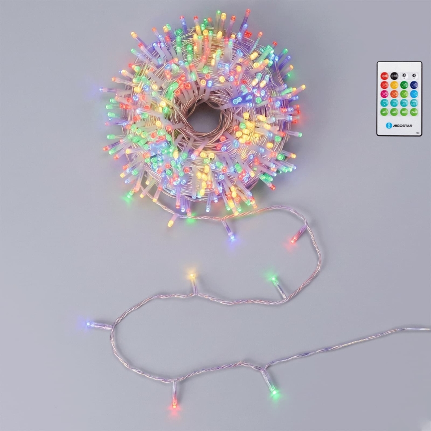 Aigostar - LED Stmievateľný vonkajší vianočný reťazec s pohybovým senzorom 100xLED/3xAA 12m viacfarebný + diaľkové ovládanie
