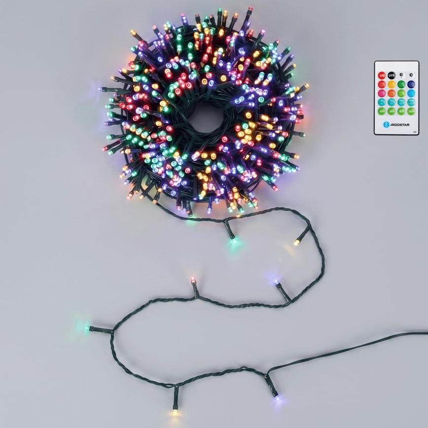 Aigostar - LED Stmievateľná vonkajšia vianočná svetelná reťaz s pohybovým senzorom 100xLED/3xAA 12m viacfarebná + diaľkové ovládanie