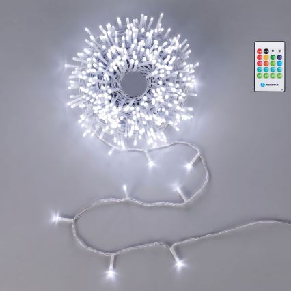 Aigostar - LED stmievateľný vonkajší vianočný reťazec s pohybovým senzorom 100×LED/3×AA 12m studená biela + diaľkové ovládanie