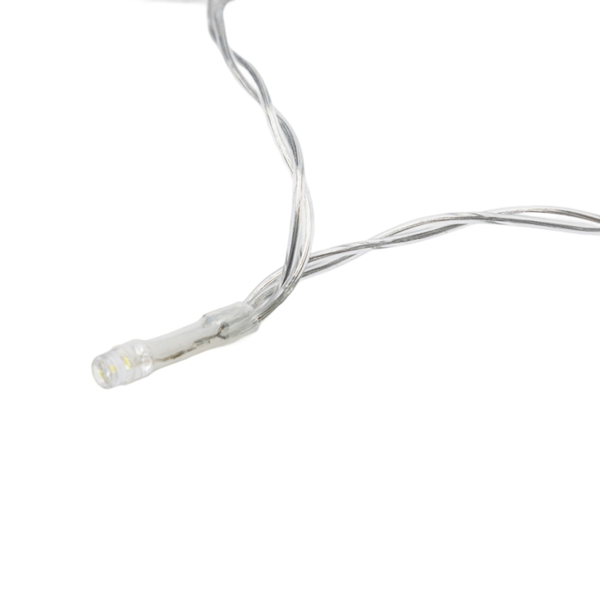 Aigostar - LED stmievateľný vonkajší vianočný reťazec s pohybovým senzorom 100×LED/3×AA 12m studená biela + diaľkové ovládanie