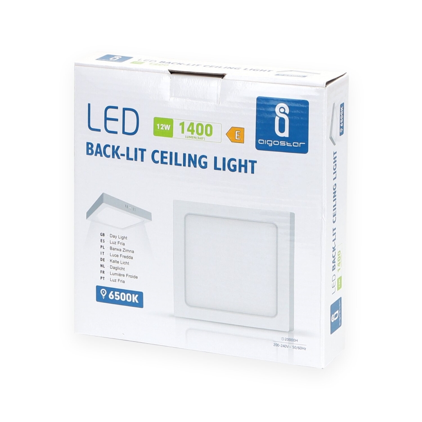 Aigostar - LED Stropné prisadené svietidlo LED/12W/230V 17,3x17,3 cm 6500K biela