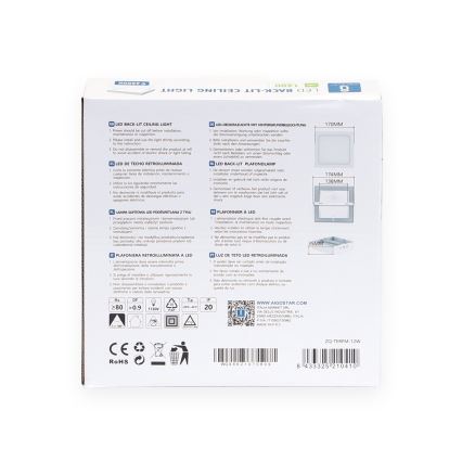 Aigostar - LED Stropné prisadené svietidlo LED/12W/230V 17,3x17,3 cm 6500K biela