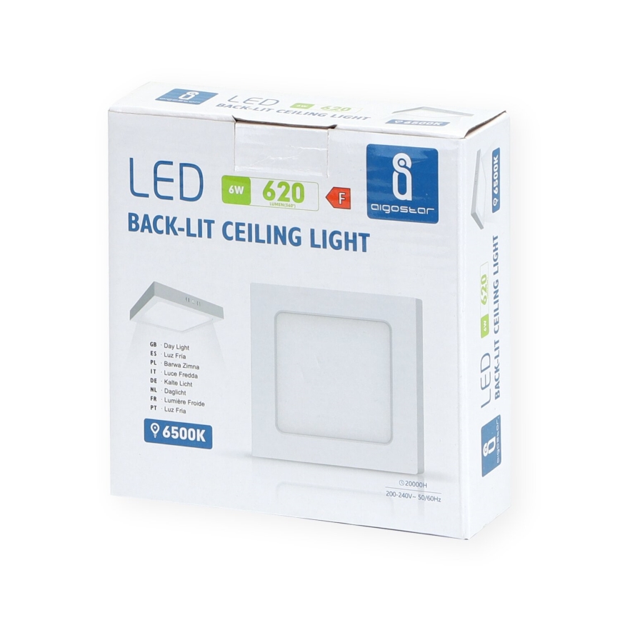 Aigostar - LED Stropné prisadené svietidlo LED/6W/230V 12,2x12,2 cm 6500K biela