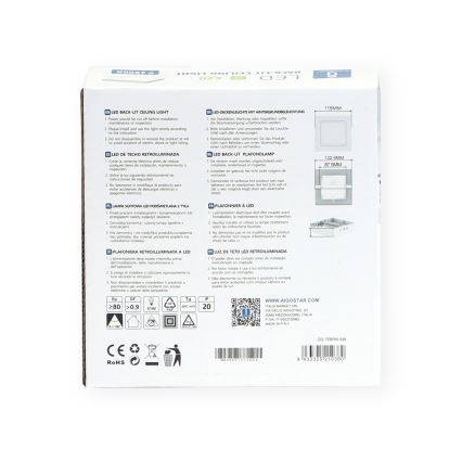 Aigostar - LED Stropné prisadené svietidlo LED/6W/230V 12,2x12,2 cm 6500K biela