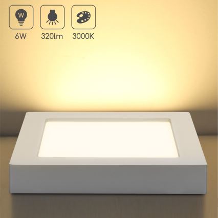 Aigostar - LED Stropné prisadené svietidlo LED/6W/230V 3000K 12,2x12,2 cm biela
