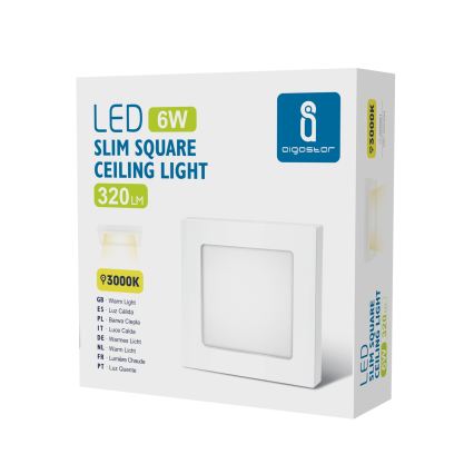 Aigostar - LED Stropné prisadené svietidlo LED/6W/230V 3000K 12,2x12,2 cm biela