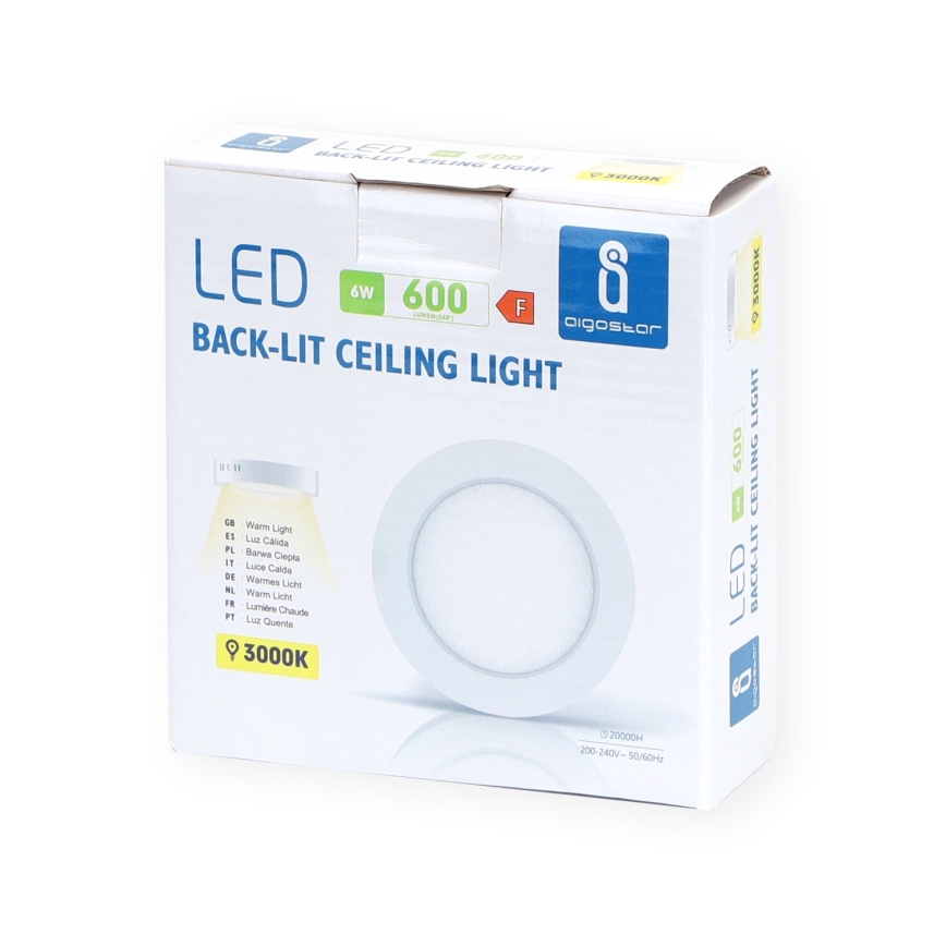 Aigostar - LED Stropné prisadené svietidlo LED/6W/230V pr. 12,3 cm 3000K biela