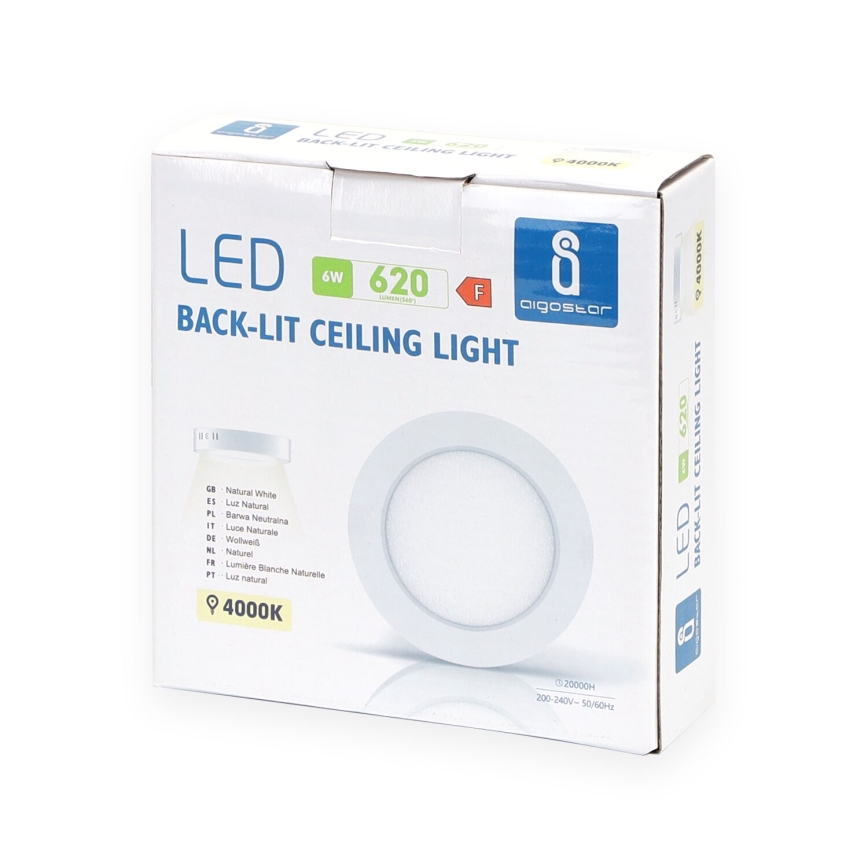 Aigostar - LED Stropné prisadené svietidlo LED/6W/230V pr. 12,3 cm 4000K biela