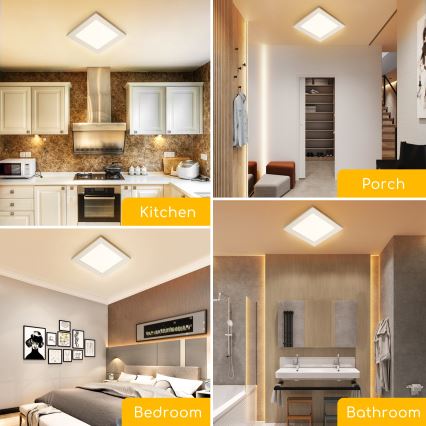 Aigostar - LED Stropné prisadené svietidlo LED/9W/230V 3000K 12,2x12,2 cm biela