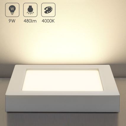 Aigostar - LED Stropné prisadené svietidlo LED/9W/230V 4000K 12,2x12,2 cm biela