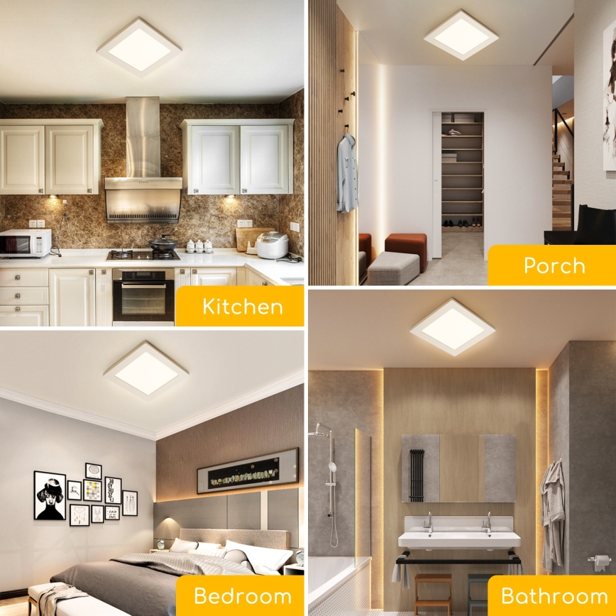 Aigostar - LED Stropné prisadené svietidlo LED/9W/230V 4000K 12,2x12,2 cm biela