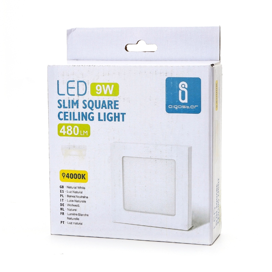 Aigostar - LED Stropné prisadené svietidlo LED/9W/230V 4000K 12,2x12,2 cm biela