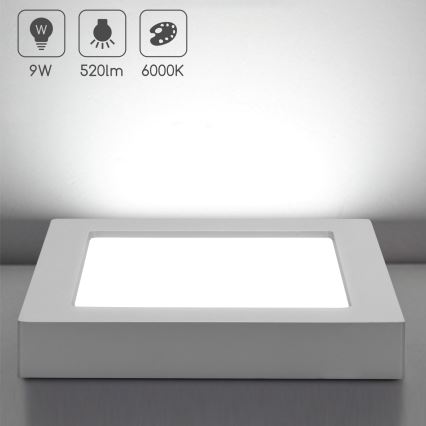 Aigostar - LED stropné prisadené svietidlo LED/9W/230V 6000K 12,2x12,2 cm biela