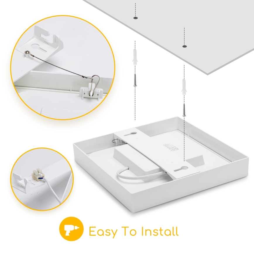 Aigostar - LED stropné prisadené svietidlo LED/9W/230V 6000K 12,2x12,2 cm biela