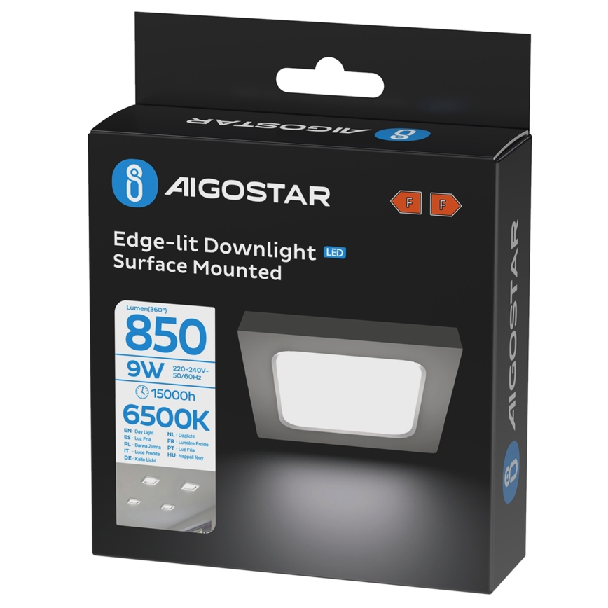 Aigostar - LED stropné prisadené svietidlo LED/9W/230V 6000K 12,2x12,2 cm biela