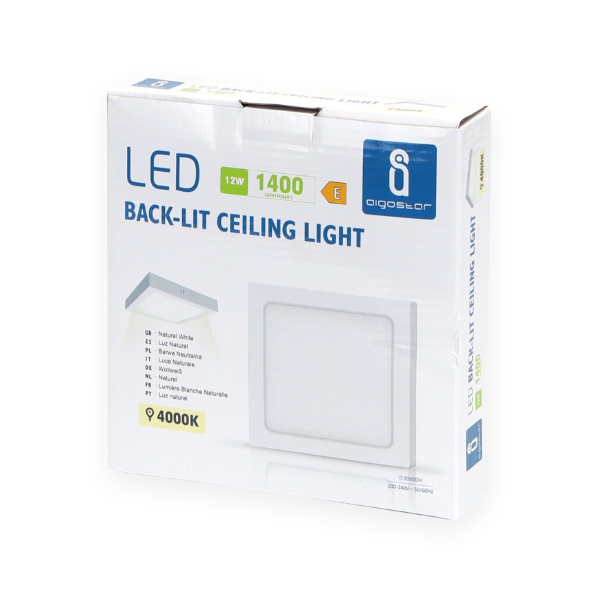 Aigostar - LED Stropné svietidlo LED/12W/230V 17,3x17,3 cm 4000K biela