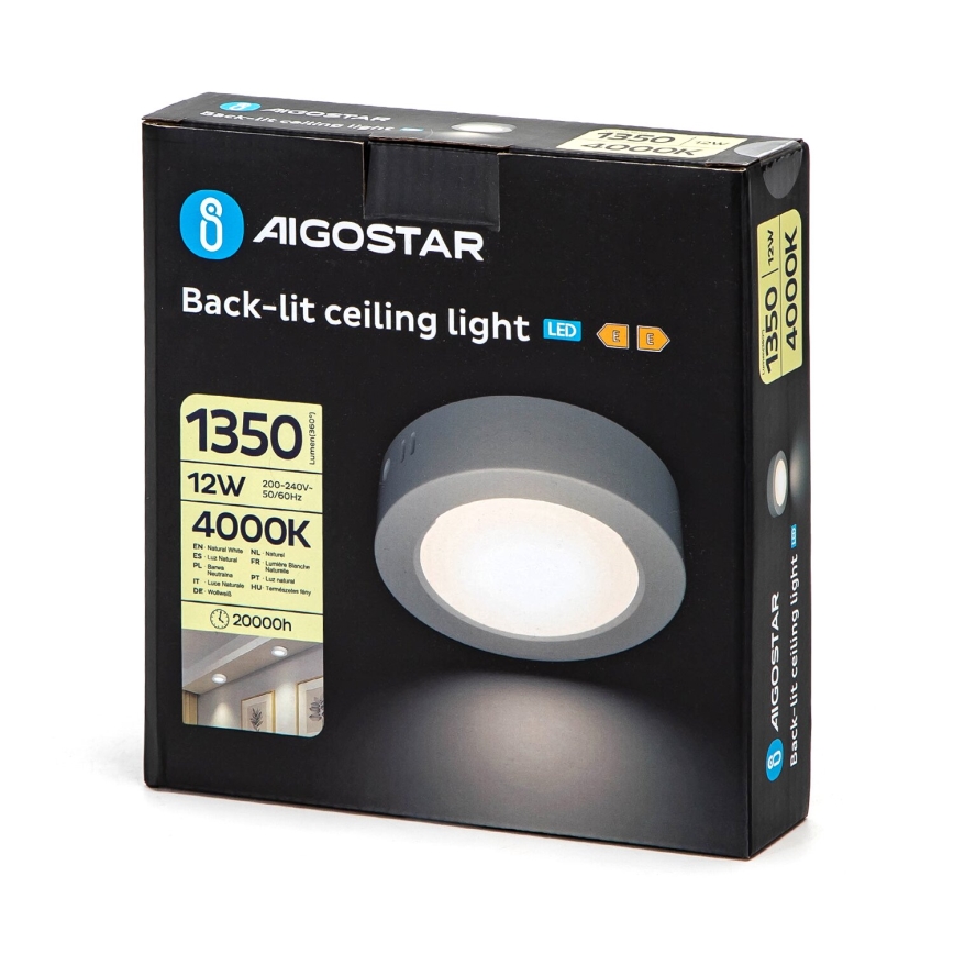 Aigostar - LED Stropné svietidlo LED/12W/230V pr. 17,4 cm 4000K biela