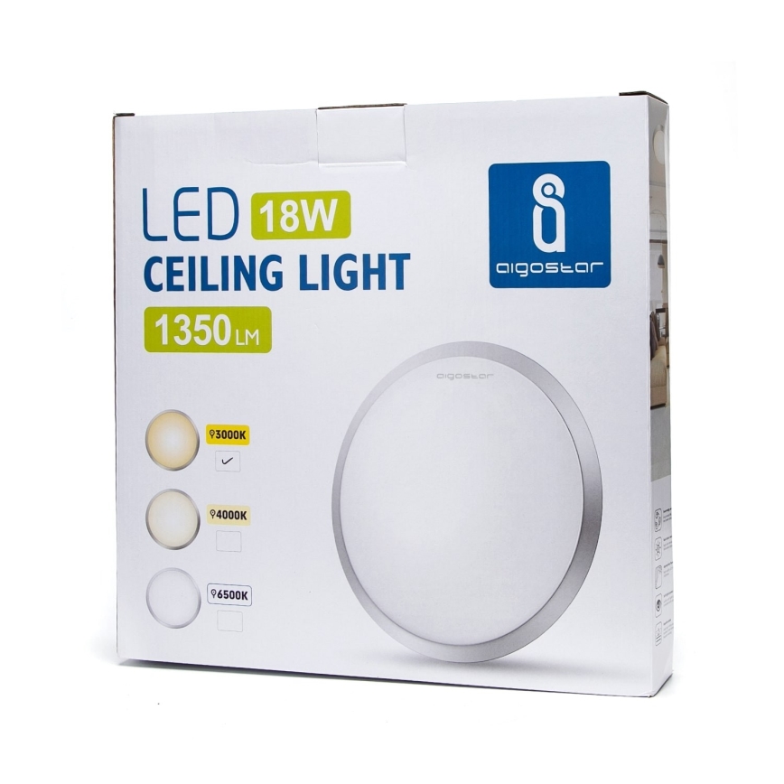 Aigostar - LED Stropné svietidlo LED/18W/230V 3000K lesklý chróm