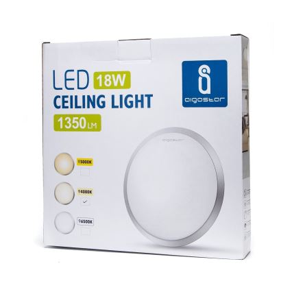 Aigostar - LED Stropné svietidlo LED/18W/230V 4000K matný chróm