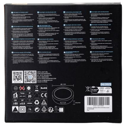 Aigostar - LED Stropné svietidlo LED/18W/230V pr. 22,6 cm 4000K biela